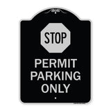 Stop - Permit Parking Only (With Stop Symbol)