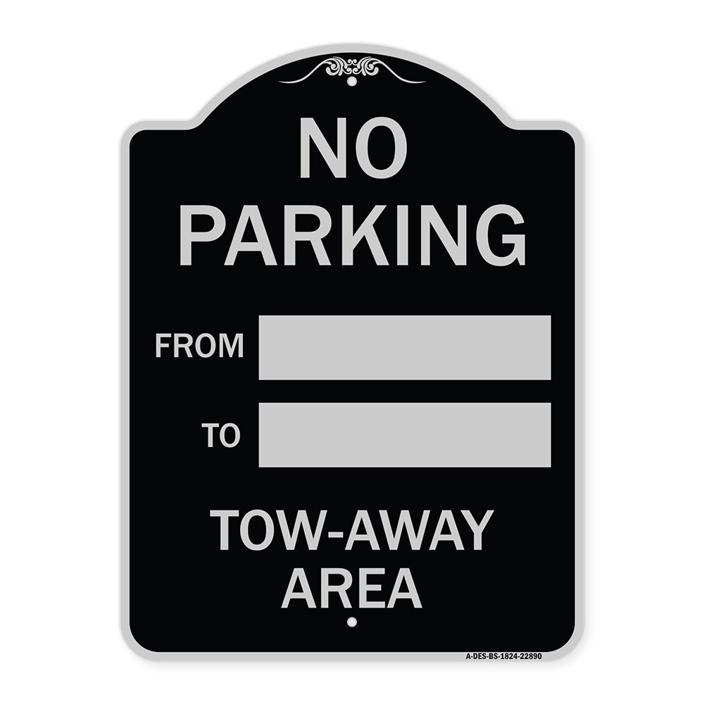 No Parking From - to with Blank Space