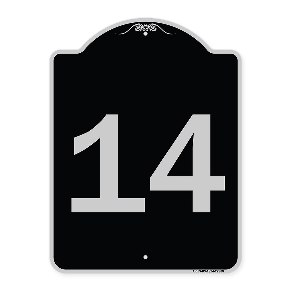 Sign with Number '14