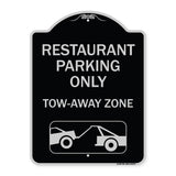Restaurant Parking Only Tow-Away Zone (With Car Tow Graphic)