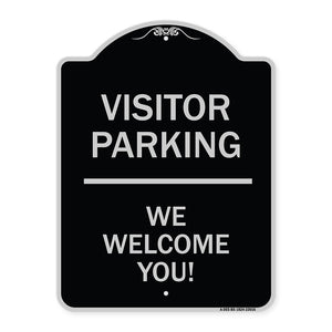 Reserved Parking Sign Visitor Parking We Welcome You!