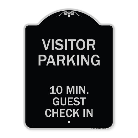 Reserved Parking Sign Visitor Parking 10 Min. Guest Check In