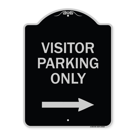 Reserved Parking Sign Visitor Parking Only (With Right Arrow)