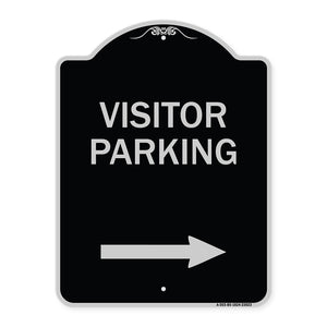 Reserved Parking Sign Visitor Parking (Arrow Pointing Right)