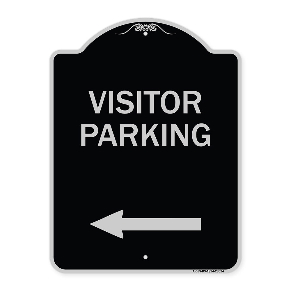 Reserved Parking Sign Visitor Parking (Arrow Pointing Left)