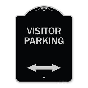 Reserved Parking Sign Visitor Parking (Arrow Pointing Left and Right)