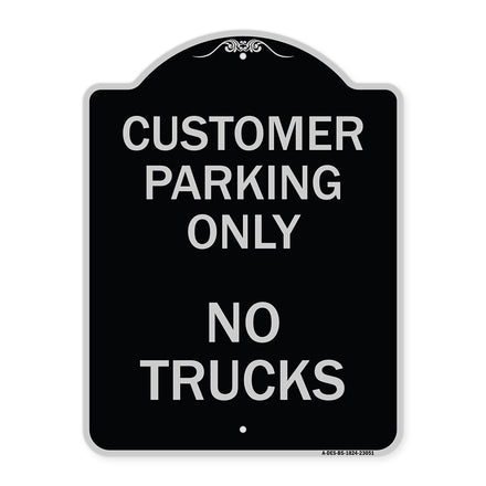 Reserved Parking Sign Customer Parking Only No Trucks