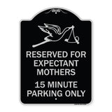 Reserved for Expectant Mothers 15 Minute Parking Only (With Stork & Baby Graphic)