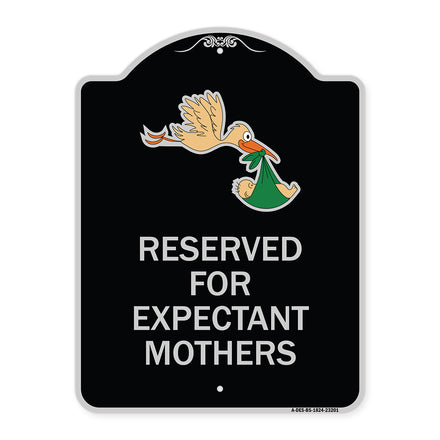 Reserved for Expectant Mothers (With Stork & Baby Graphic)