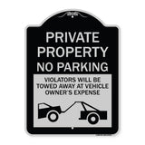 Private Parking Violators Will Be Towed Away at Vehicle Owner's Expense