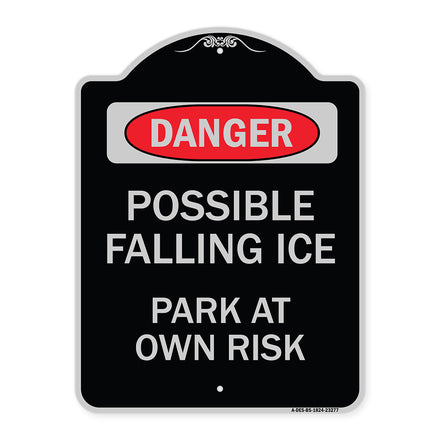 Possible Falling Ice - Park at Own Risk
