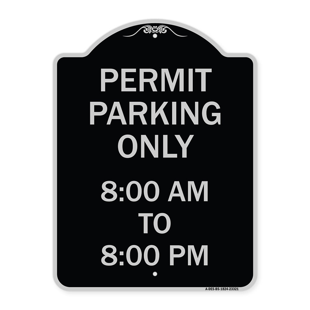Permit Parking Only 8-00 Am to 8-00 Pm