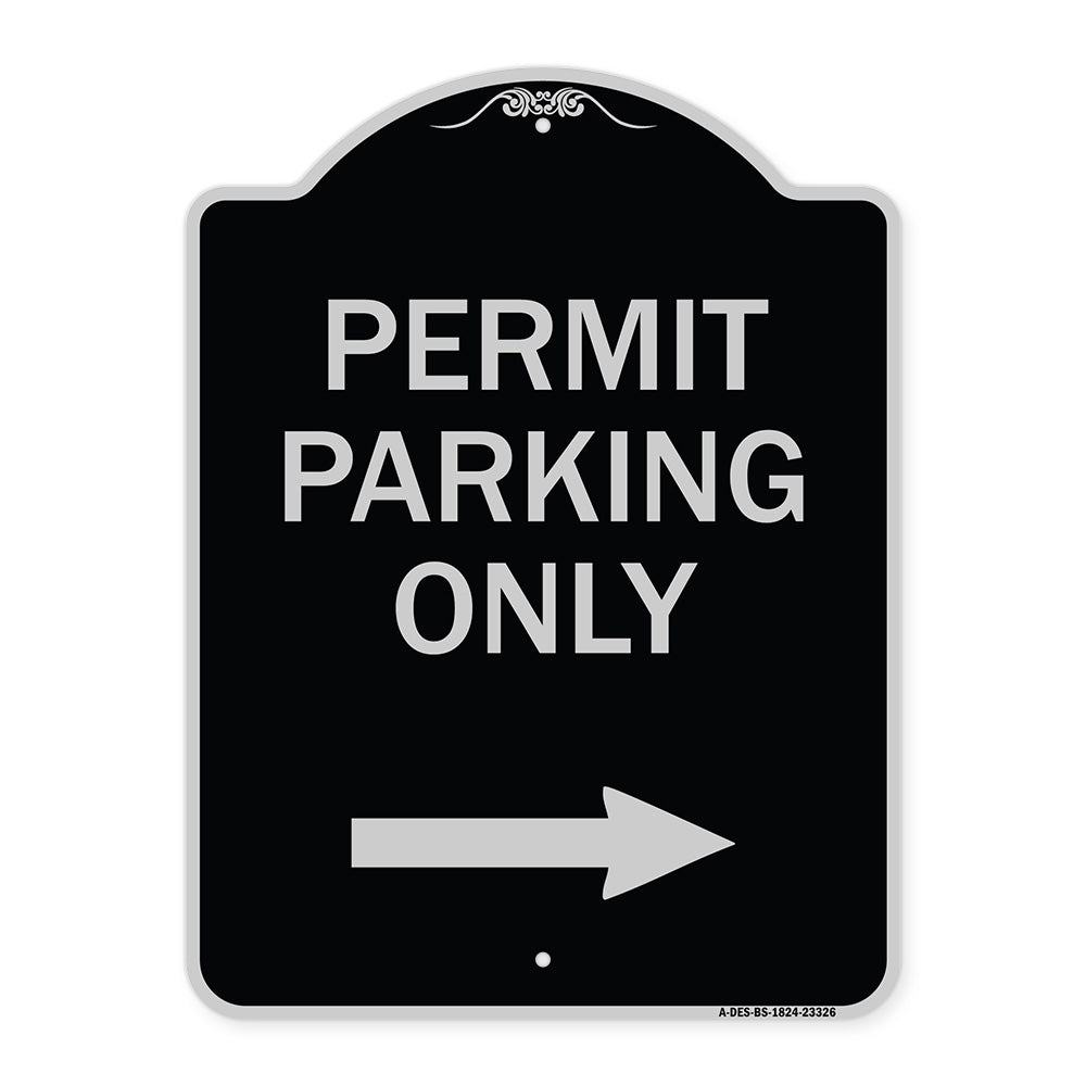 Permit Parking Only (With Right Arrow)