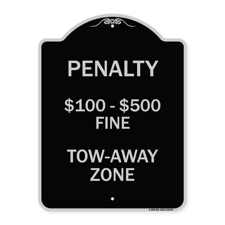 Penalty $100-$500 Fine Tow-Away Zone