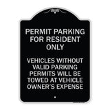Parking Permit Sign Permit Parking for Residents Only Vehicles Without Valid Parking Permits Will Be Towed
