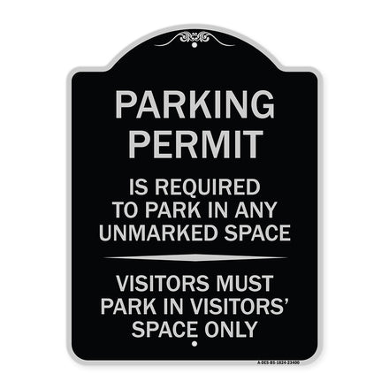 Parking Permit Is Required to Park in ANY Unmarked Space - Visitors Must Park in Visitors' Space Only