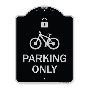 Parking Only (With Cycle and Lock Symbol)