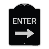 Parking Lot Sign Enter Sign (Right Arrow)