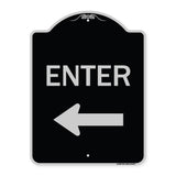 Parking Lot Sign Enter Sign (Left Arrow)