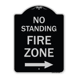 No Standing Fire Zone with Right Arrow