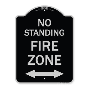 No Standing Fire Zone with Bidirectional Arrow