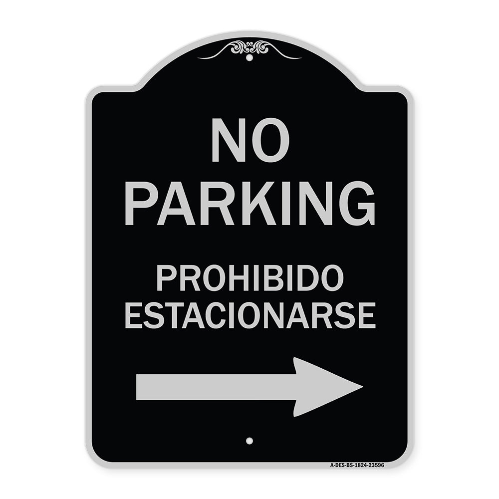 No Parking Prohibido Estacionarse (With Left Arrow)