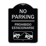 No Parking Prohibido Estacionarse (With Car Tow Graphic)