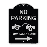 No Parking Tow-Away Zone with Right Arrow