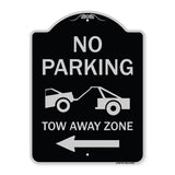 No Parking Tow-Away Zone with Left Arrow