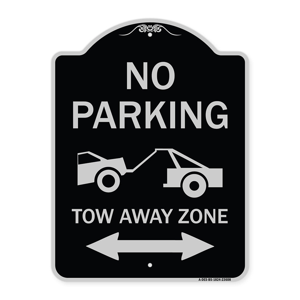 No Parking Tow-Away Zone with Bidirectional Arrow