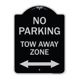 No Parking Tow Away Zone with Bidirectional Arrow