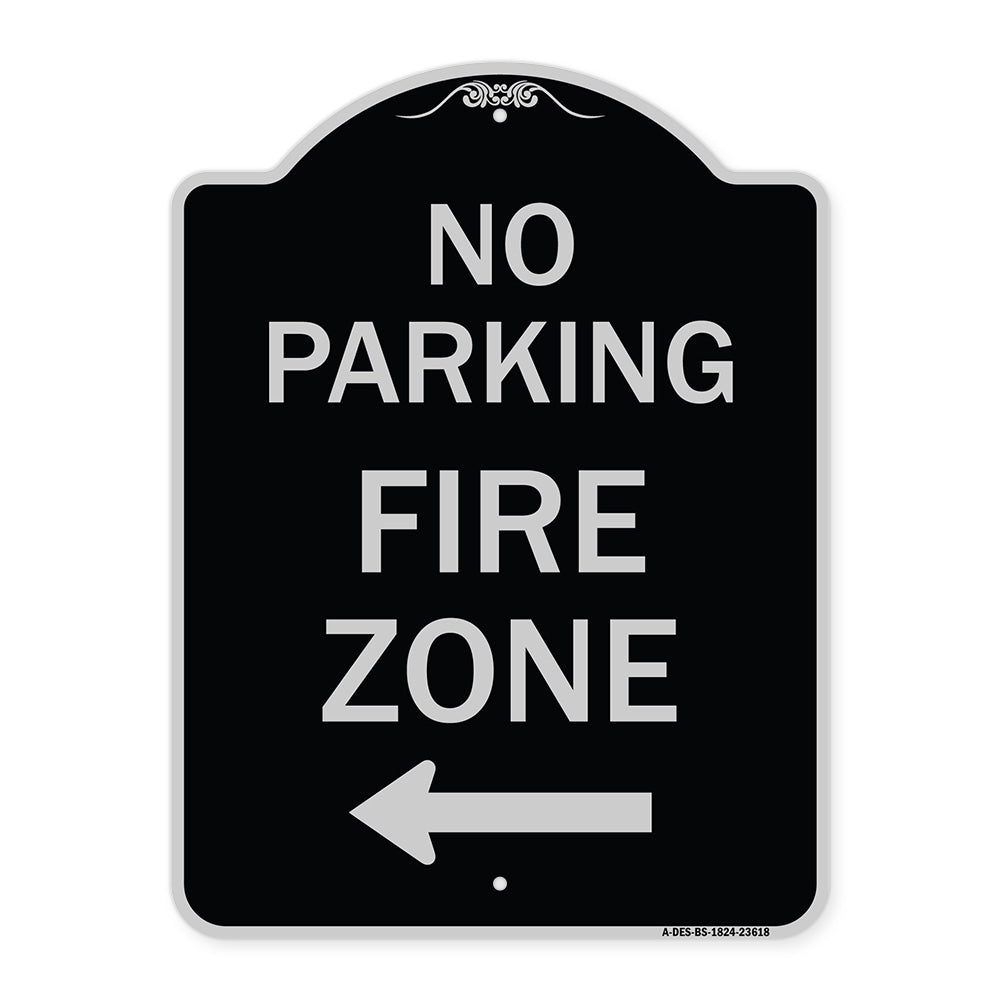 No Parking Fire Zone with Left Arrow