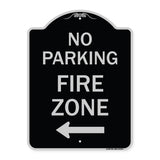 No Parking Fire Zone with Left Arrow