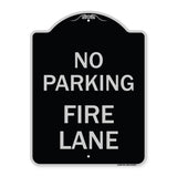 No Parking Fire Lane with Striped Border