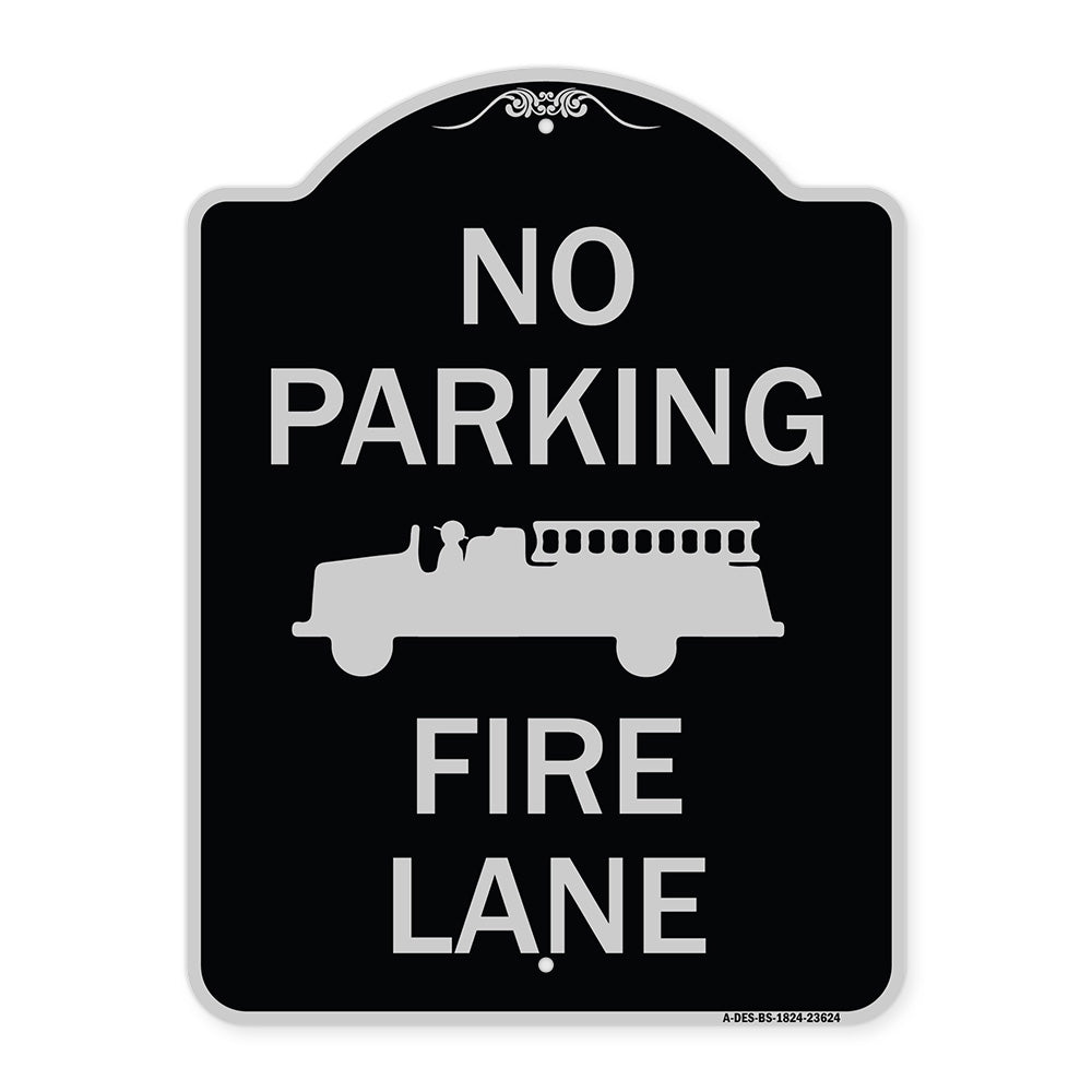 No Parking Fire Lane with Graphic