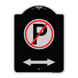No Parking Symbol with Bidirectional Arrow