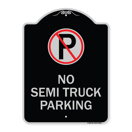 No Parking Sign No Semi Truck Parking with Symbol