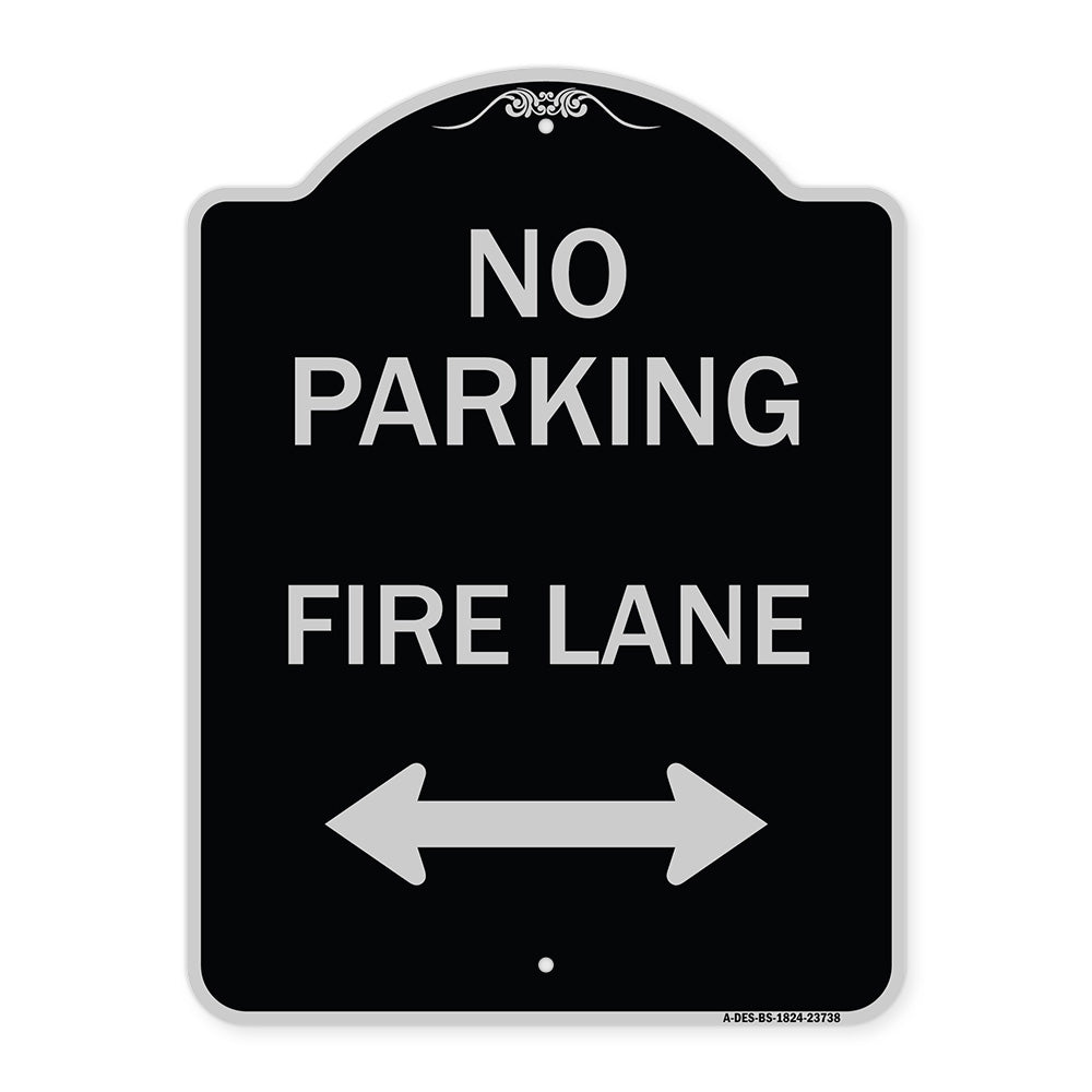 No Parking Fire Lane (With Bidirectional Arrow)