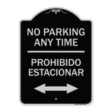 No Parking Anytime Prohibido Estacionar (With Bidirectional Arrow)