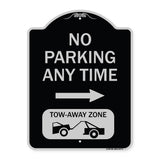 No Parking Anytime Tow-Away Zone with Right Arrow