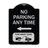 No Parking Anytime Tow-Away Zone with Left Arrow
