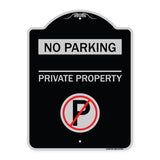 No Parking - Private Property (With No Parking Symbol)