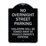 No Overnight Street Parking Violators Will Be Towed Away at Vehicle Owner's Expense