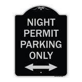 Night Permit Parking Only (With Bi-Directional Arrow)