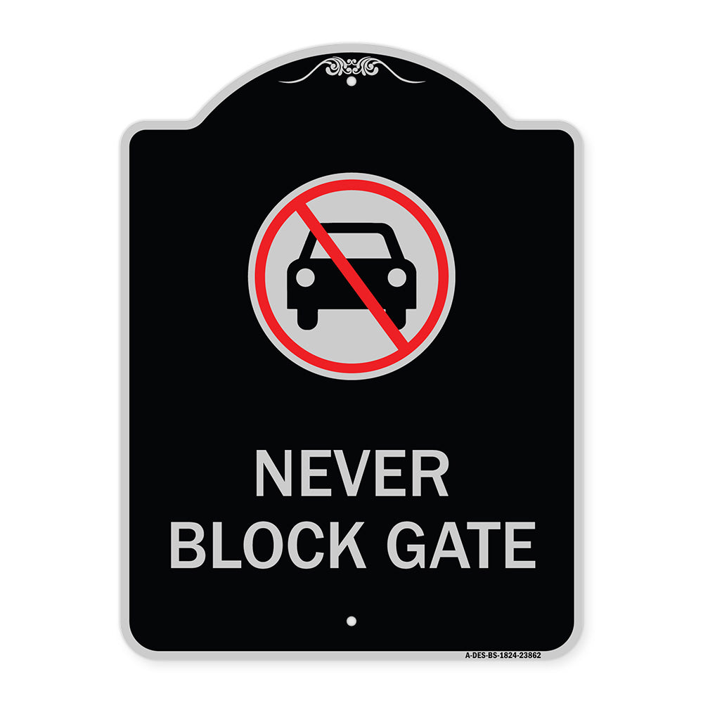 Never Block Gate with No Car Symbol