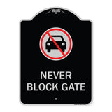 Never Block Gate with No Car Symbol