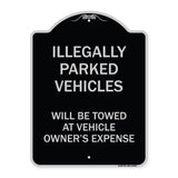 Illegally Parked Vehicles Will Be Towed at Owner's Expense Sign