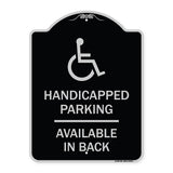 Handicapped Parking Available in Back with Graphic