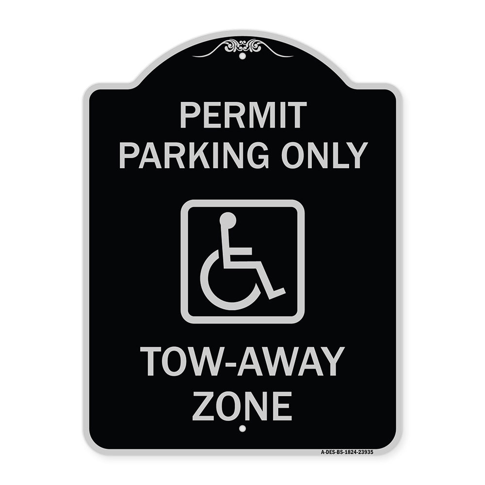 Georgia ADA Handicapped Parking Sign Accessible Permit Parking Only Tow-Away Zone with Symbol