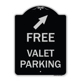 Free Valet Parking with Upper Right Arrow
